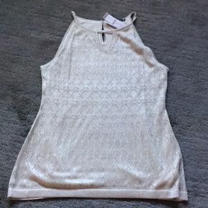 NWT Gold metallic sweater tank